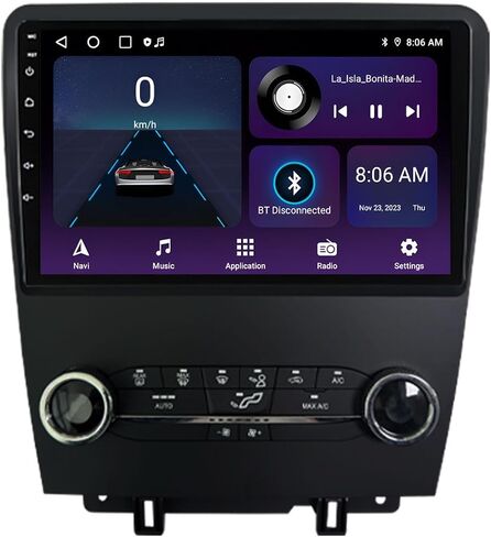 لسيارة Ford Mustang 2010-2014 Android 12 ستيريو مع Carplay لاسلكي/Android Auto 4G Network WiFi 2+32G 4 Core GPS Navigation Radio Player 9.7 بوصة HD شاشة تعمل باللمس كاميرا احتياطية صوتية (شاشة عمودية) in Kuwait