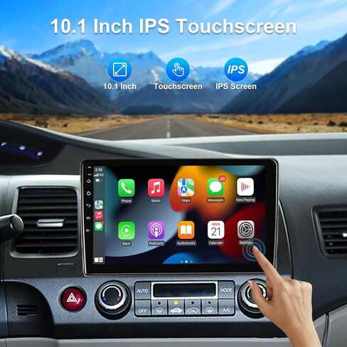 ستيريو سيارة لهوندا سيفيك مع Apple CarPlay اللاسلكي Android Auto، شاشة لمس 10.1 بوصة، لهوندا سيفيك 2006 2007 2008 2009 2010 2011، مع وصلة مرآة بلوتوث 4.0 FM/HiFi/SWC in Kuwait