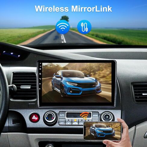 ستيريو سيارة لهوندا سيفيك مع Apple CarPlay اللاسلكي Android Auto، شاشة لمس 10.1 بوصة، لهوندا سيفيك 2006 2007 2008 2009 2010 2011، مع وصلة مرآة بلوتوث 4.0 FM/HiFi/SWC in Kuwait