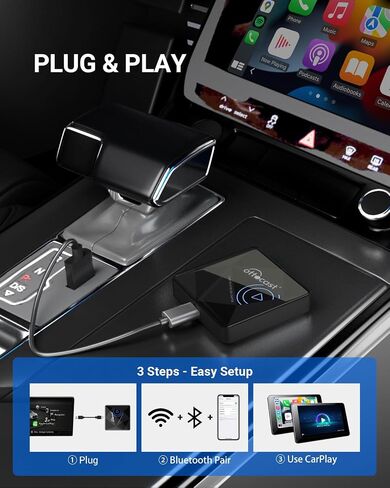 محول OTTOCAST CarPlay اللاسلكي لجهاز iPhone U2-AIR Pro محول CarPlay اللاسلكي تحويل سلكي إلى لاسلكي، محول Apple CarPlay اللاسلكي 8S التوصيل والتشغيل بدون تأخير لسيارات CarPlay السلكية OEM in Saudi Arabia