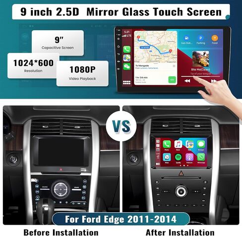 UNITOPSCI 2G+64G Android Car Stereo for Ford Edge 2011-2014 راديو لاسلكي Apple CarPlay & Android Auto 9 بوصة HD شاشة تعمل باللمس GPS للملاحة بلوتوث HiFi FM راديو WiFi SWC+ كاميرا احتياطية MIC in Saudi Arabia