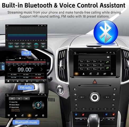 UNITOPSCI 2G+64G Android Car Stereo for Ford Edge 2011-2014 راديو لاسلكي Apple CarPlay & Android Auto 9 بوصة HD شاشة تعمل باللمس GPS للملاحة بلوتوث HiFi FM راديو WiFi SWC+ كاميرا احتياطية MIC in Saudi Arabia