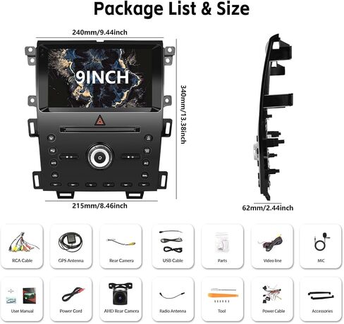 UNITOPSCI 2G+64G Android Car Stereo for Ford Edge 2011-2014 راديو لاسلكي Apple CarPlay & Android Auto 9 بوصة HD شاشة تعمل باللمس GPS للملاحة بلوتوث HiFi FM راديو WiFi SWC+ كاميرا احتياطية MIC in Saudi Arabia