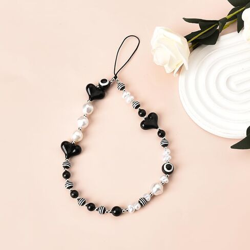 Beaded Cell Phone Accessories Wrist Strap Mobile Phone Bracelet for Women Girls Bag Pendant Wristlet Bead Phone Case Lanyard in Saudi Arabia
