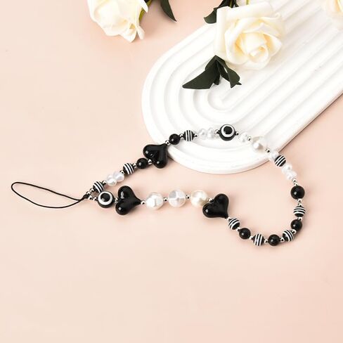 Beaded Cell Phone Accessories Wrist Strap Mobile Phone Bracelet for Women Girls Bag Pendant Wristlet Bead Phone Case Lanyard in Saudi Arabia