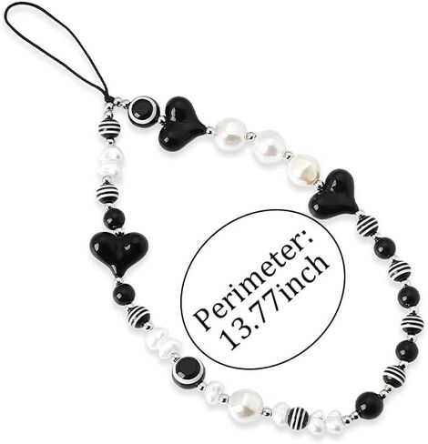 Beaded Cell Phone Accessories Wrist Strap Mobile Phone Bracelet for Women Girls Bag Pendant Wristlet Bead Phone Case Lanyard in Saudi Arabia