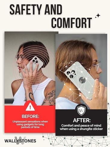 Shungite Stickers for Cell Phone - Protection Plates Set 5 pcs - Round Small Size 25mm ~ 0.98" - Star Engraving - Authentic Shungite II Type in Kuwait