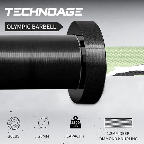 7FT Olympic Barbell 1500LBS سعة 45LB بار أولمبي صلب من الكروم تحميل الحديد (لوحة 2 بوصة) لرفع الأثقال، القرفصاء، المصاعد الميتة، المطابع، والطعنات in Kuwait