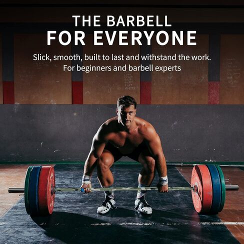 7FT Olympic Barbell 1500LBS سعة 45LB بار أولمبي صلب من الكروم تحميل الحديد (لوحة 2 بوصة) لرفع الأثقال، القرفصاء، المصاعد الميتة، المطابع، والطعنات in Kuwait