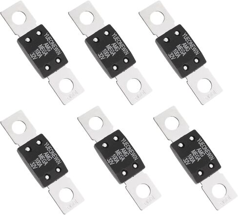 300A MEGA/AMG Fuses، 6 قطع 300A MEGA/AMG High Current Fuse Bolt Down Auto Fuse Time Delay للسيارات والشاحنات ومركبات البناء والحافلات والقوافل والبحرية (300A / 32V) in Kuwait