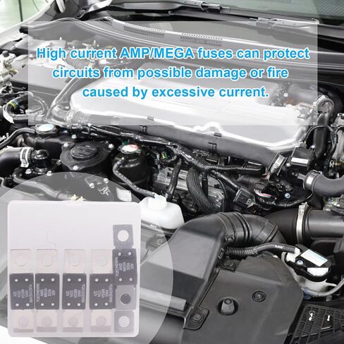 300A MEGA/AMG Fuses، 6 قطع 300A MEGA/AMG High Current Fuse Bolt Down Auto Fuse Time Delay للسيارات والشاحنات ومركبات البناء والحافلات والقوافل والبحرية (300A / 32V) in Kuwait