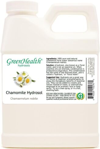 GreenHealth Chamomile Hydrosol (ماء الأزهار) - إبريق بلاستيكي سعة 16 أونصة سائلة مع غطاء - نقي 100% (ليس زيتًا) in Kuwait