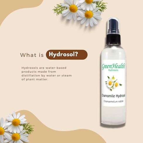 GreenHealth Chamomile Hydrosol (ماء الأزهار) - إبريق بلاستيكي سعة 16 أونصة سائلة مع غطاء - نقي 100% (ليس زيتًا) in Kuwait