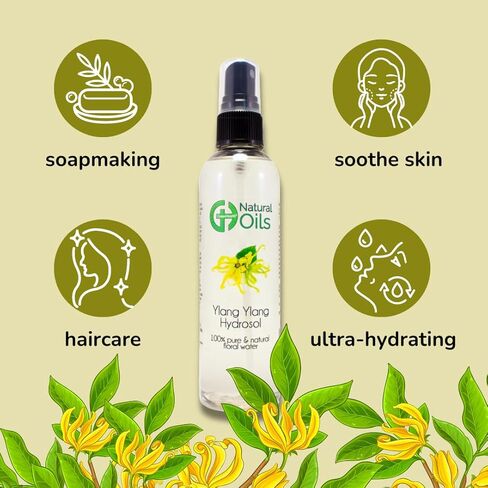 GreenHealth Chamomile Hydrosol (ماء الأزهار) - إبريق بلاستيكي سعة 16 أونصة سائلة مع غطاء - نقي 100% (ليس زيتًا) in Kuwait