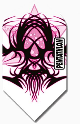 لعبة رمي السهام الأمريكية 3 مجموعات (9 رحلات طيران) Pentathlon Slim Pink Tribal Dart Flight - 100 ميكرون Ex-Tough in Saudi Arabia