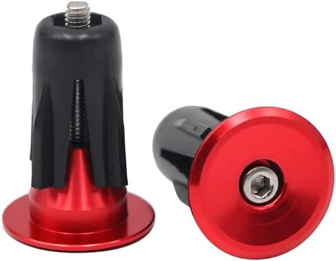 Bar End Plugs Handlebar End Caps Bike Handlebar Plugs for Most Bicycle, Mountain Bike, Road Bike, MTB, BMX (2 Counts, Rubber Sponge Aluminum, Black/Red/Gold/Blue/Gray) (red) in Saudi Arabia