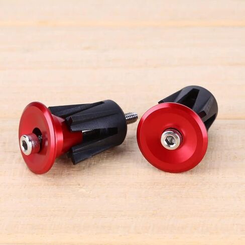 Bar End Plugs Handlebar End Caps Bike Handlebar Plugs for Most Bicycle, Mountain Bike, Road Bike, MTB, BMX (2 Counts, Rubber Sponge Aluminum, Black/Red/Gold/Blue/Gray) (red) in Saudi Arabia