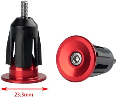 Bar End Plugs Handlebar End Caps Bike Handlebar Plugs for Most Bicycle, Mountain Bike, Road Bike, MTB, BMX (2 Counts, Rubber Sponge Aluminum, Black/Red/Gold/Blue/Gray) (red) in Saudi Arabia