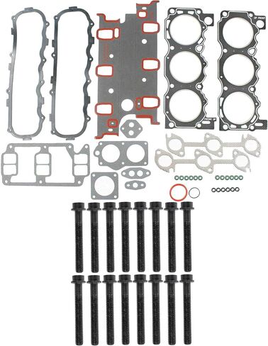 DNJ HGB421 مجموعة حشية رأس الأسطوانة مع مجموعة مسامير الرأس لـ 1986-1992 Ford Bronco II 2.9L 177cid V6 OHV in Saudi Arabia