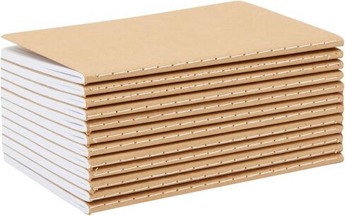 Paper Junkie 12 حزمة من دفاتر ملاحظات ورق الكرافت مقاس A6، 4x6 في مجلة الكتابة مع 80 صفحة مبطنة، مجموعة دفاتر ملاحظات للطلاب والكتابة والفصول الدراسية والسفر والأعمال التجارية واللوازم المكتبية in Kuwait