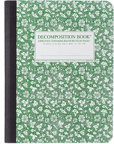 Decomposition Redwood Creek College Ruled Composition Notebook - 9.75 x 7.5 Journal with 160 Lined Pages - Notebooks for School Supplies, Home & Office - 100% Recycled Paper - Made in USA in Kuwait