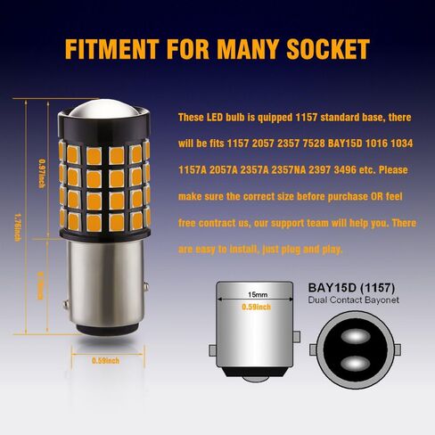 1157 لمبة LED فلاش ستروب أحمر (2 حزمة)، 9-30 فولت فائق السطوع 1600 لومن 2057 2357 7528 52-SMD LED مع جهاز عرض للاستبدال، وامض ستروب الفرامل الذيل توقف المصابيح الكهربائية in Saudi Arabia