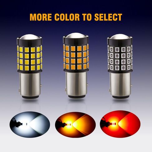1157 لمبة LED فلاش ستروب أحمر (2 حزمة)، 9-30 فولت فائق السطوع 1600 لومن 2057 2357 7528 52-SMD LED مع جهاز عرض للاستبدال، وامض ستروب الفرامل الذيل توقف المصابيح الكهربائية in Saudi Arabia