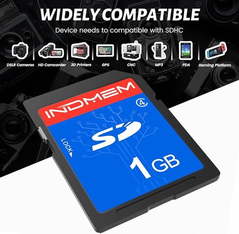 بطاقة SD INDMEM سعة 1 جيجابايت، 10 حزم بطاقة ذاكرة فلاش فئة 4 سعة 1 جيجابايت MLC القياسية الآمنة الرقمية وبطاقة الكاميرا in Saudi Arabia