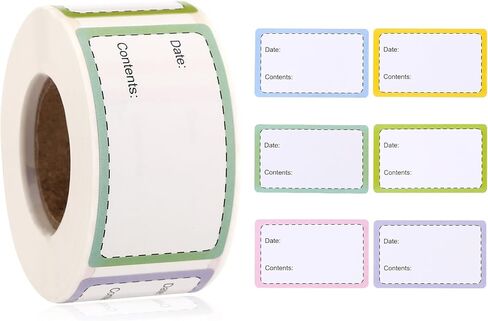 250 قطعة من ملصقات الطعام، ملصقات قابلة للإزالة مقاس 1.2 × 2 بوصة لحاويات الطعام، ملصقات الفريزر للكتابة عليها، سهلة التنظيف ولا تترك أي بقايا، شريط تجميد المطبخ للكتابة عليه، ملصقات تاريخ الطعام in Kuwait