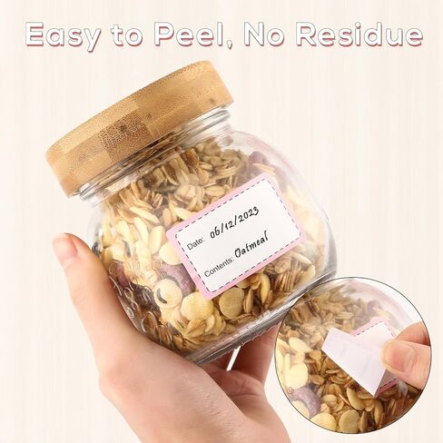 250 قطعة من ملصقات الطعام، ملصقات قابلة للإزالة مقاس 1.2 × 2 بوصة لحاويات الطعام، ملصقات الفريزر للكتابة عليها، سهلة التنظيف ولا تترك أي بقايا، شريط تجميد المطبخ للكتابة عليه، ملصقات تاريخ الطعام in Kuwait