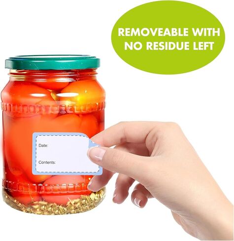 250 قطعة من ملصقات الطعام، ملصقات قابلة للإزالة مقاس 1.2 × 2 بوصة لحاويات الطعام، ملصقات الفريزر للكتابة عليها، سهلة التنظيف ولا تترك أي بقايا، شريط تجميد المطبخ للكتابة عليه، ملصقات تاريخ الطعام in Kuwait