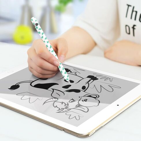 حافظة NIUTRENDZ بطبعة بقرة لقلم Apple الجيل الأول من غطاء حماية من السيليكون مع غطاء أطراف قلم Apple وحبل محول الكابل (أسود) in Kuwait