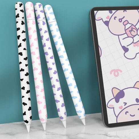 NIUTRENDZ Cow Print Case for Apple Pencil USB-C Case Cover Silicone Protective Sleeve Skin Apple Pencil (USB-C) Accessories with 10pcs Apple Pencil Tips Cover (Pink) in Kuwait