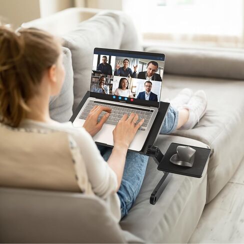 حامل لاب توب قابل للتعديل، مكتب كمبيوتر محمول محمول، حامل طاولة مريح مع مروحتين للتبريد، لوحة ماوس قابلة للفصل، صينية لاب توب للسرير، حامل كمبيوتر محمول من الألومنيوم للمكتب والسرير والأريكة in Kuwait