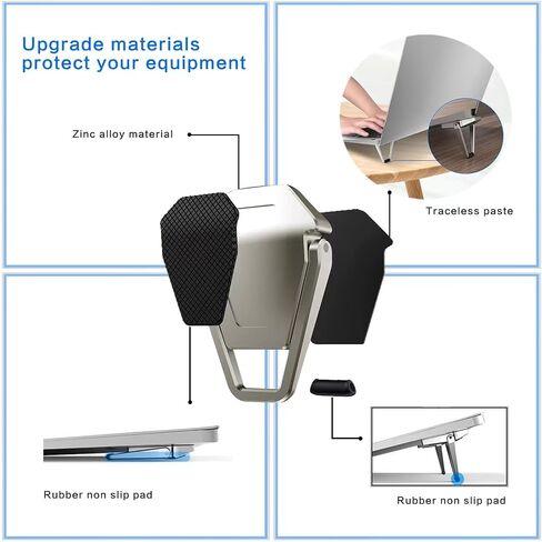 Laptop Stand Portable, Zinc Alloy Laptop Mini Stand, Laptop Riser Invisible, Ergonomic Laptop Stand Cooling Suitable for 12-20 Inches Laptop in Saudi Arabia