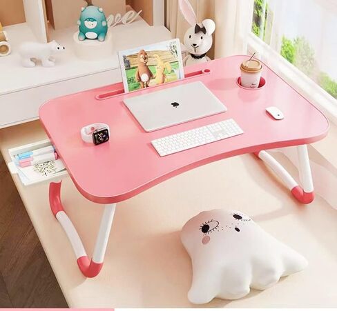 Foldable Bed Table for Laptop,Laptop Desk Table Stand for bed,Laptop Bed Tray Table with Storage Drawer-Cup Holder, Portable Lap Desk for Writing Reading Eating,Laptop Table Stand for Sofa Couch Floor in Saudi Arabia