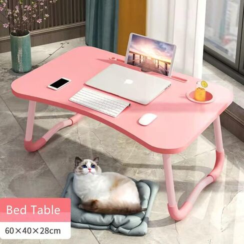 Foldable Bed Table for Laptop,Laptop Desk Table Stand for bed,Laptop Bed Tray Table with Storage Drawer-Cup Holder, Portable Lap Desk for Writing Reading Eating,Laptop Table Stand for Sofa Couch Floor in Saudi Arabia