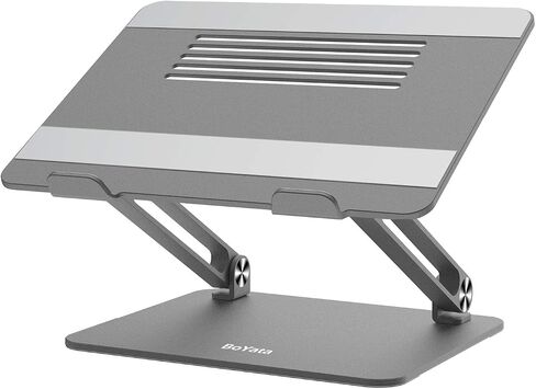 BoYata Laptop Stand, Adjustable Aluminum Riser for 15-Inch Laptops, Silver in Kuwait