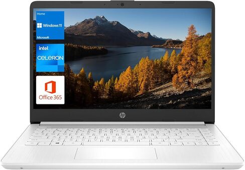 كمبيوتر محمول HP محمول، للطلاب والأعمال، شاشة 14 بوصة عالية الدقة، Intel Quad-Core N4120، ذاكرة وصول عشوائي DDR4 سعة 16 جيجابايت، eMMC سعة 64 جيجابايت، مكتب 365 لمدة عام، كاميرا ويب، RJ-45، HDMI، Wi-Fi، Windows 11 Home، فضي in Saudi Arabia
