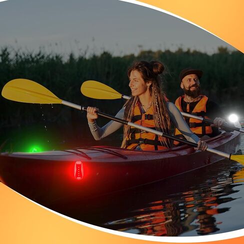 طقم مصابيح ملاحة LED مكون من 16 قطعة للقارب يتضمن 8 قطع من مصابيح LED لأضواء الملاحة الليلية مع 3 أنواع من أوضاع الوميض و8 قطع صفارات طوارئ مع حبل لصيد القوارب in Kuwait