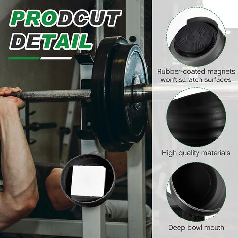 Workout Gym Chalk Container Magnetic Weightlifting Gym Chalk Holder Multi Position Chalk Bowl for Gym Accessory (Black) in Saudi Arabia