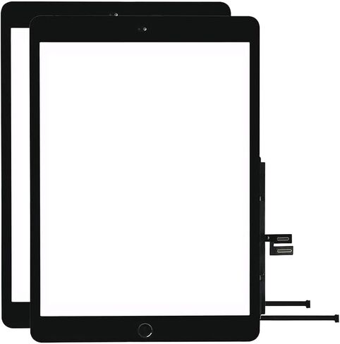 لجهاز iPad 7 7th / 8 8th Gen استبدال الشاشة 2 حزمة محول رقمي 2019/2020 10.2 بوصة، للجيل السابع الثامن A2197 A2198 A2200، A2270 A2428 A2429 A2430 زجاج يعمل باللمس مع زر الصفحة الرئيسية (أسود) in Kuwait