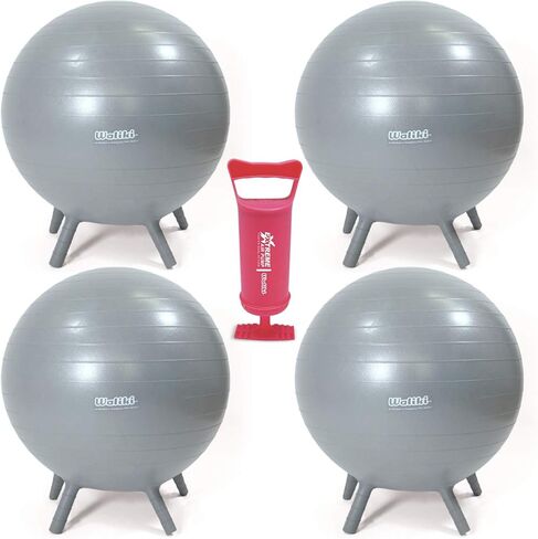 كرة كرسي واليكي بأقدام للأطفال 4 عبوات | كرة الجلوس في الفصول الدراسية البديلة | 20 بوصة/50 سم رمادي in Kuwait