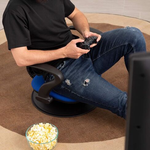 NOR-ENI200GR-SO 360-Degree Swivel Padded Floor Chair with Back Rest & Arms for Teachers, Students, and Gamers, Gray in Saudi Arabia