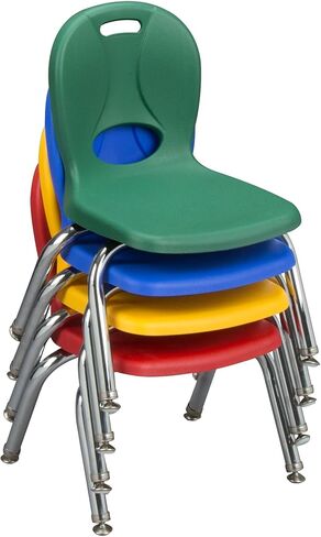 كراسي مرحلة ما قبل المدرسة من سلسلة الهياكل LNT-110-CSW-AS من Learniture، باللون الأحمر والأخضر والأصفر والأزرق (عبوة من 4 قطع) in Saudi Arabia
