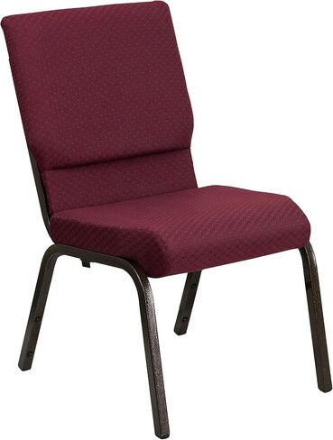 Flash Furniture 4 Pack HERCULES Series 18.5 بوصة عرض كرسي الكنيسة التراص من القماش الأرجواني - إطار الوريد الذهبي in Saudi Arabia