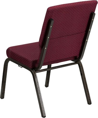 Flash Furniture 4 Pack HERCULES Series 18.5 بوصة عرض كرسي الكنيسة التراص من القماش الأرجواني - إطار الوريد الذهبي in Saudi Arabia