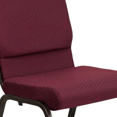 Flash Furniture 4 Pack HERCULES Series 18.5 بوصة عرض كرسي الكنيسة التراص من القماش الأرجواني - إطار الوريد الذهبي in Saudi Arabia