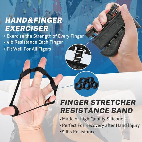 Gonex Hand Grip Strengthener with Counter, Forearm Trainer Workout Kit (5Pack), Adjustable Resistance Grip Strength Trainer, Finger Exerciser/Stretcher, Grip Ring, Grip Ball for Recovery and Athletes in Saudi Arabia