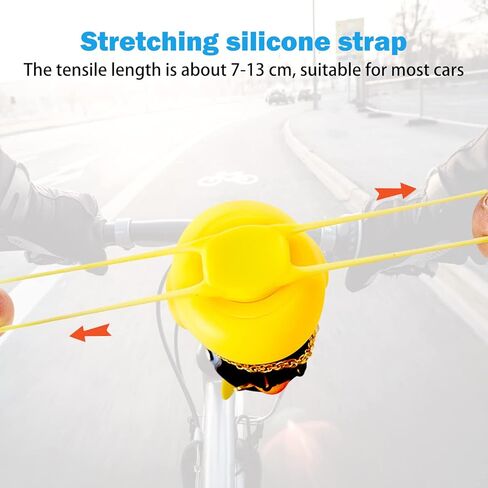 VideoPUP جرس دراجة البطة، 3 قطع ديكورات لوحة القيادة للسيارة على شكل بطة صفراء مع خوذة المروحة وإضاءة LED للأطفال الصغار والكبار والرياضة في الهواء الطلق in Kuwait